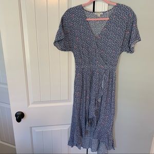 JCREW floral pattern dress- blue white pink - size XXS